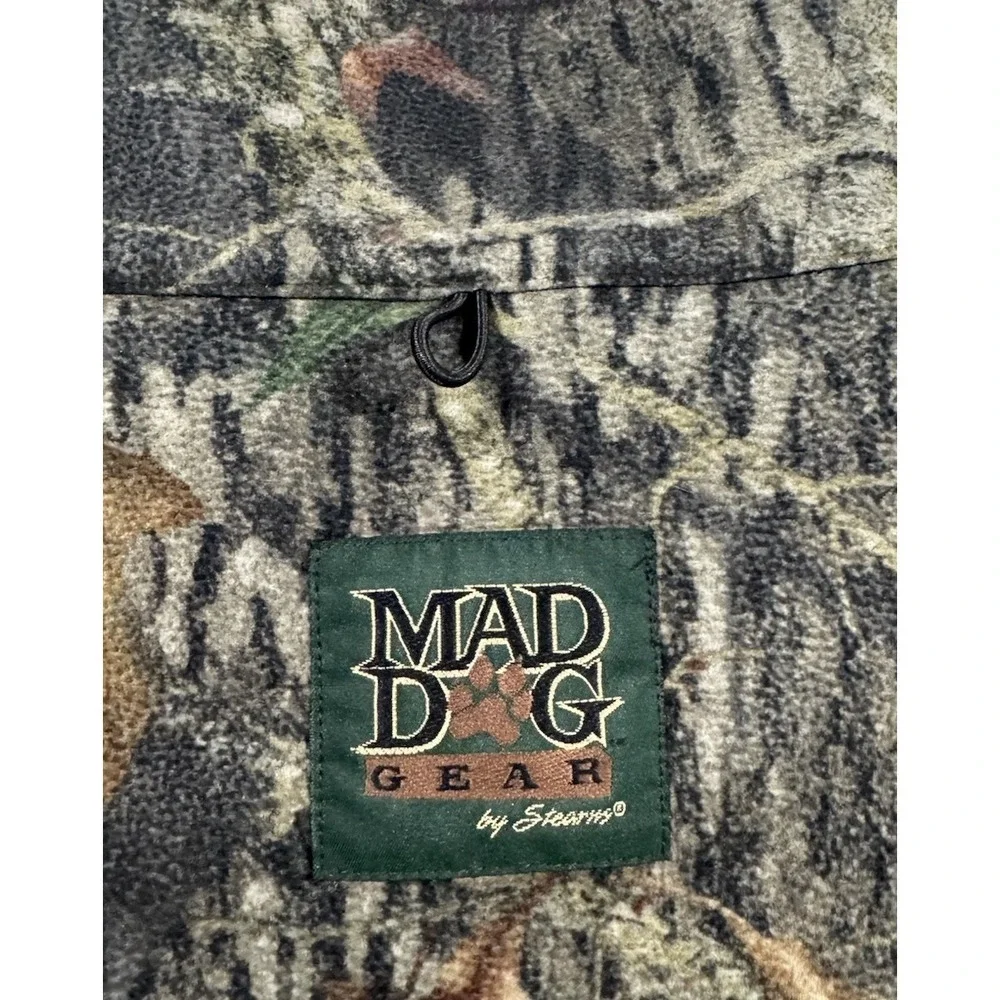 Mad Dog Gear Mens 2XL Camo Full Zip Fleece Hunting Jacket Vintage 90s H237